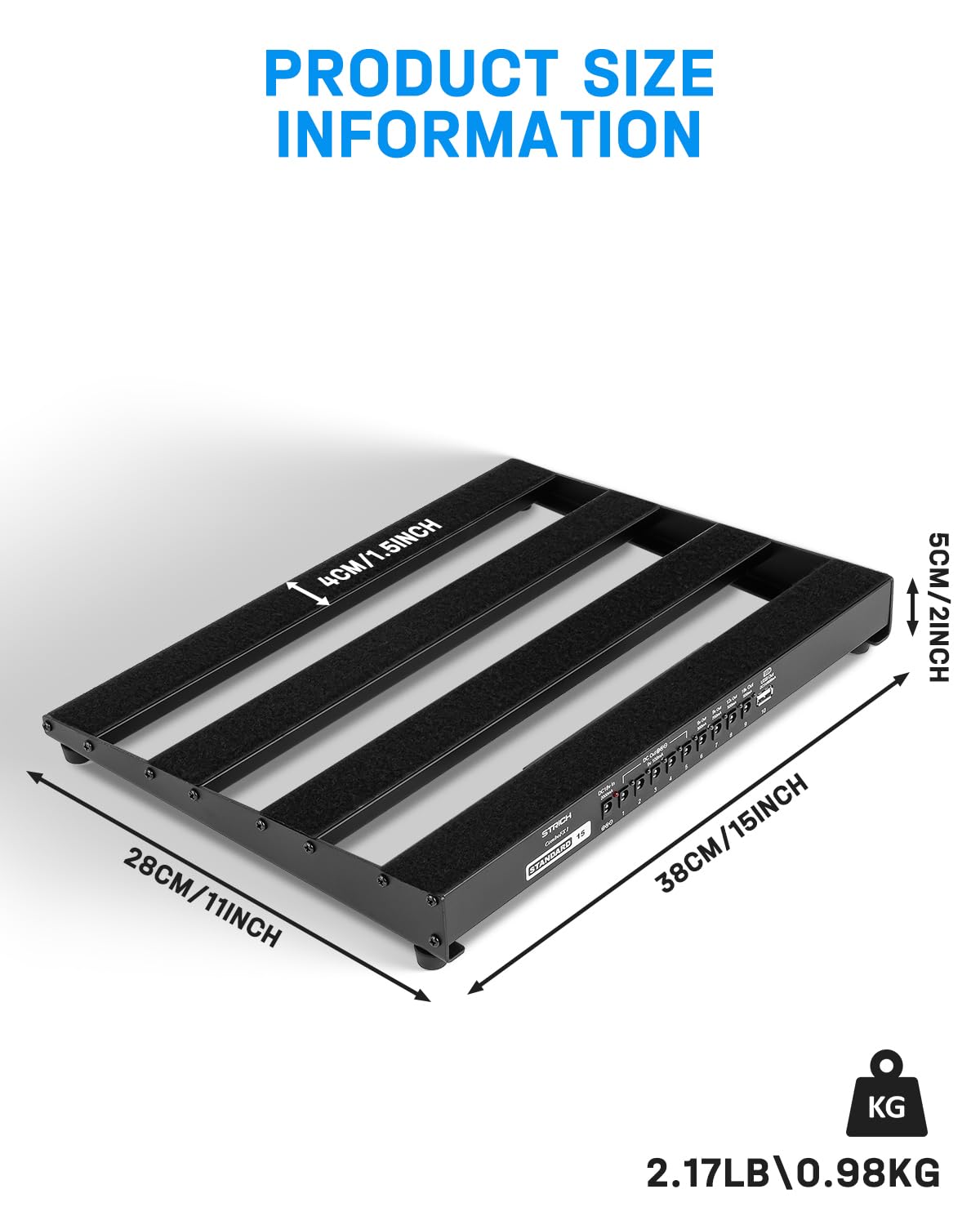 Amazon | STRICH 電源内蔵エフェクターボード 38 x 28cm 0.98kg